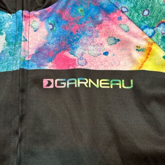 Ladies Garneau Cycling Jersey Full Zip Black and Paint Splatter Size XXL - Picture 7 of 10